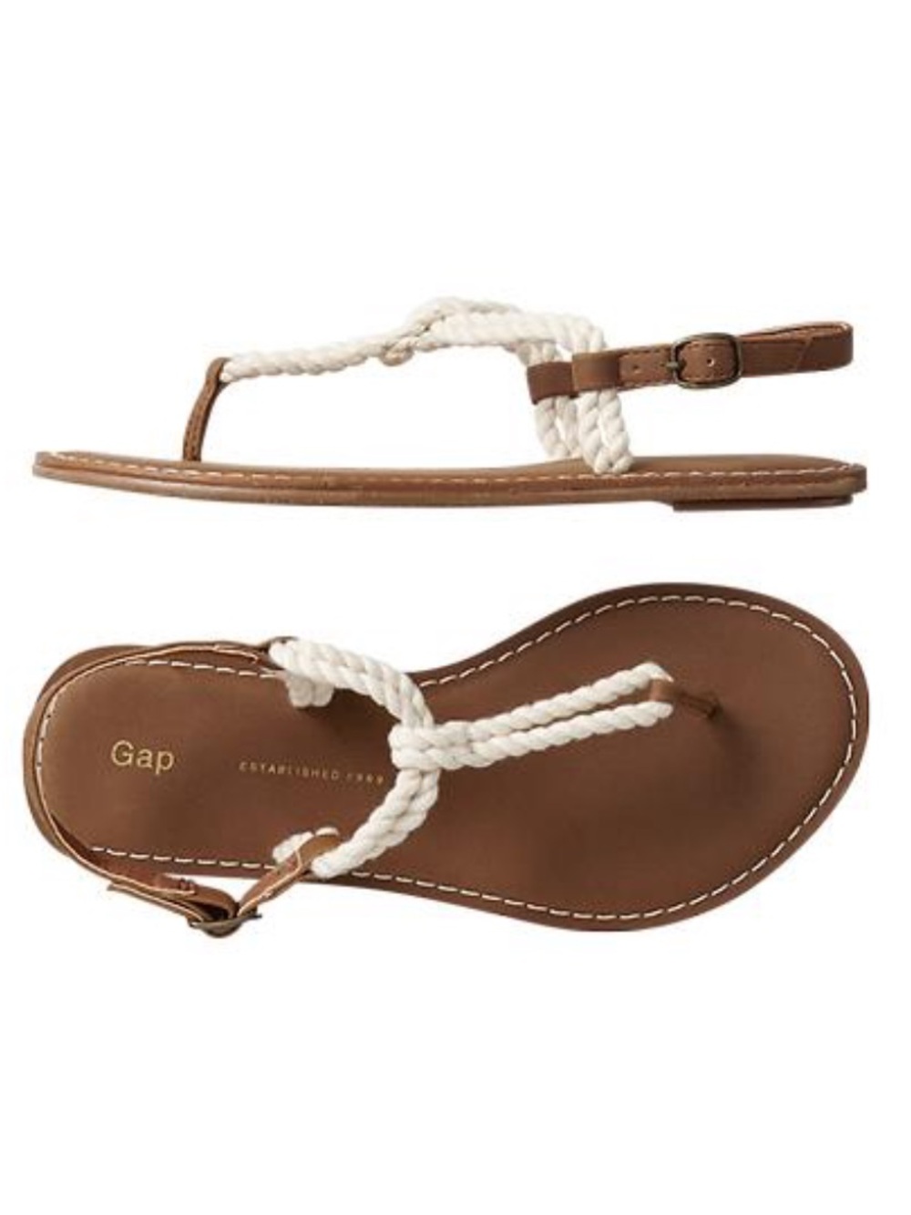 Girls GAP T-Strap Rope Sandals - Picture 4 of 4